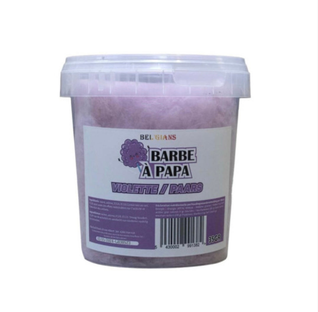 Barbe à papa violette 35g ( seau )